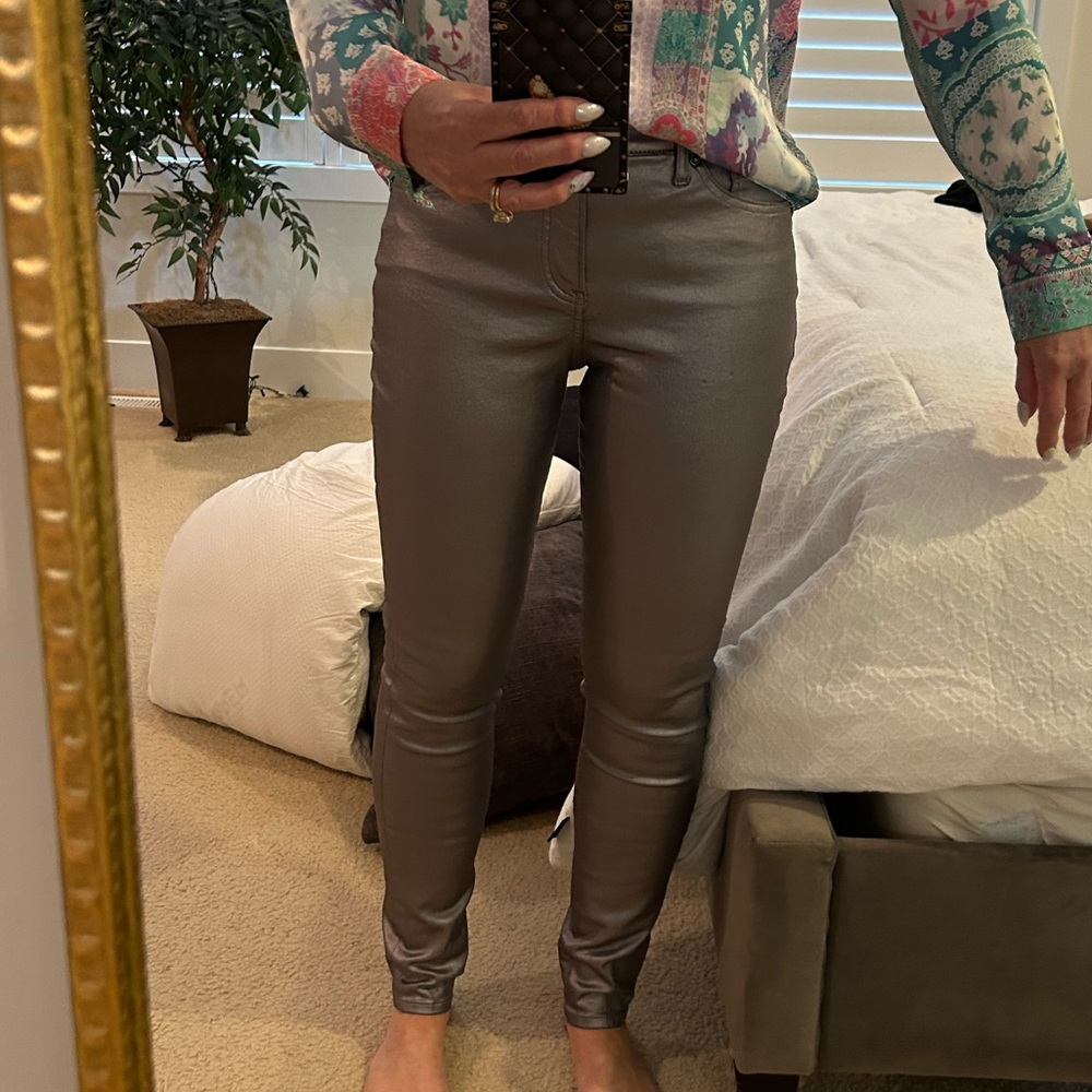 Express Shimmering Silver Pants